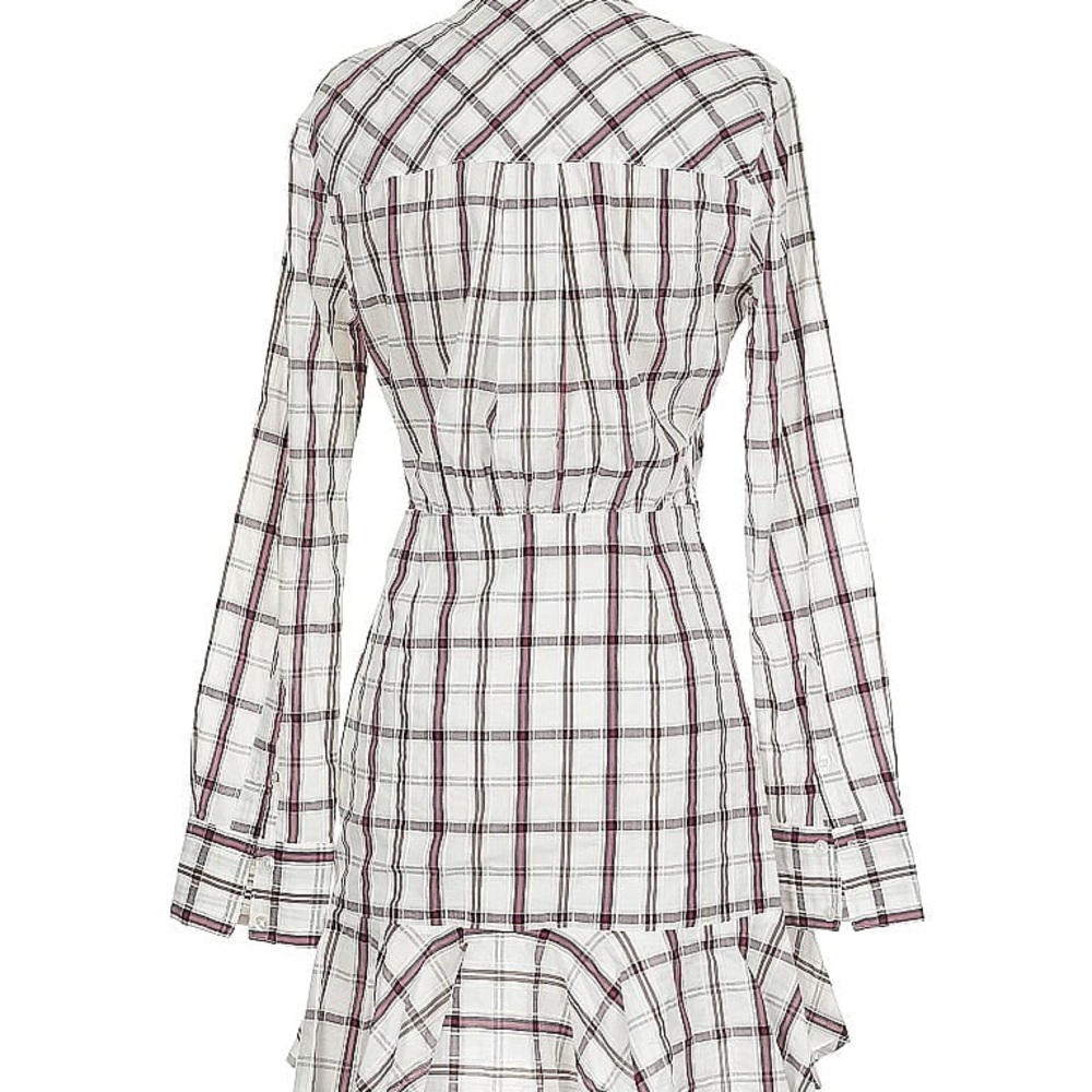 NWT Veronica Beard ‘Sherry’ Asymmetrical Ruffle Hem Shirt Dress Sz S - Picture 3 of 9